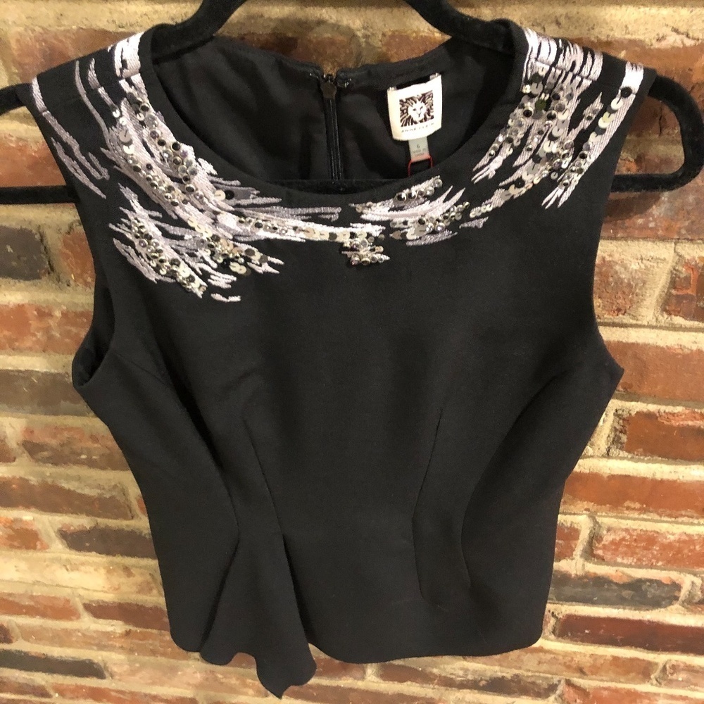 NWT Anne Klein Sleeveless Sequin Blouse - Sz 6 - Picture 3 of 13